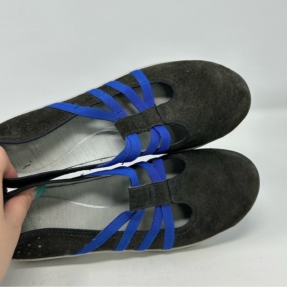 Dansko Hope Black Leather & Royal Blue Stretch Fabric Mary Janes Loafers Size 40 - Picture 11 of 13